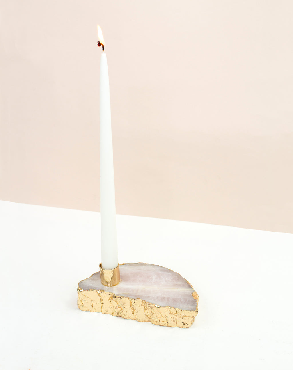 Crystal Slab Candle Holder Natural Agate