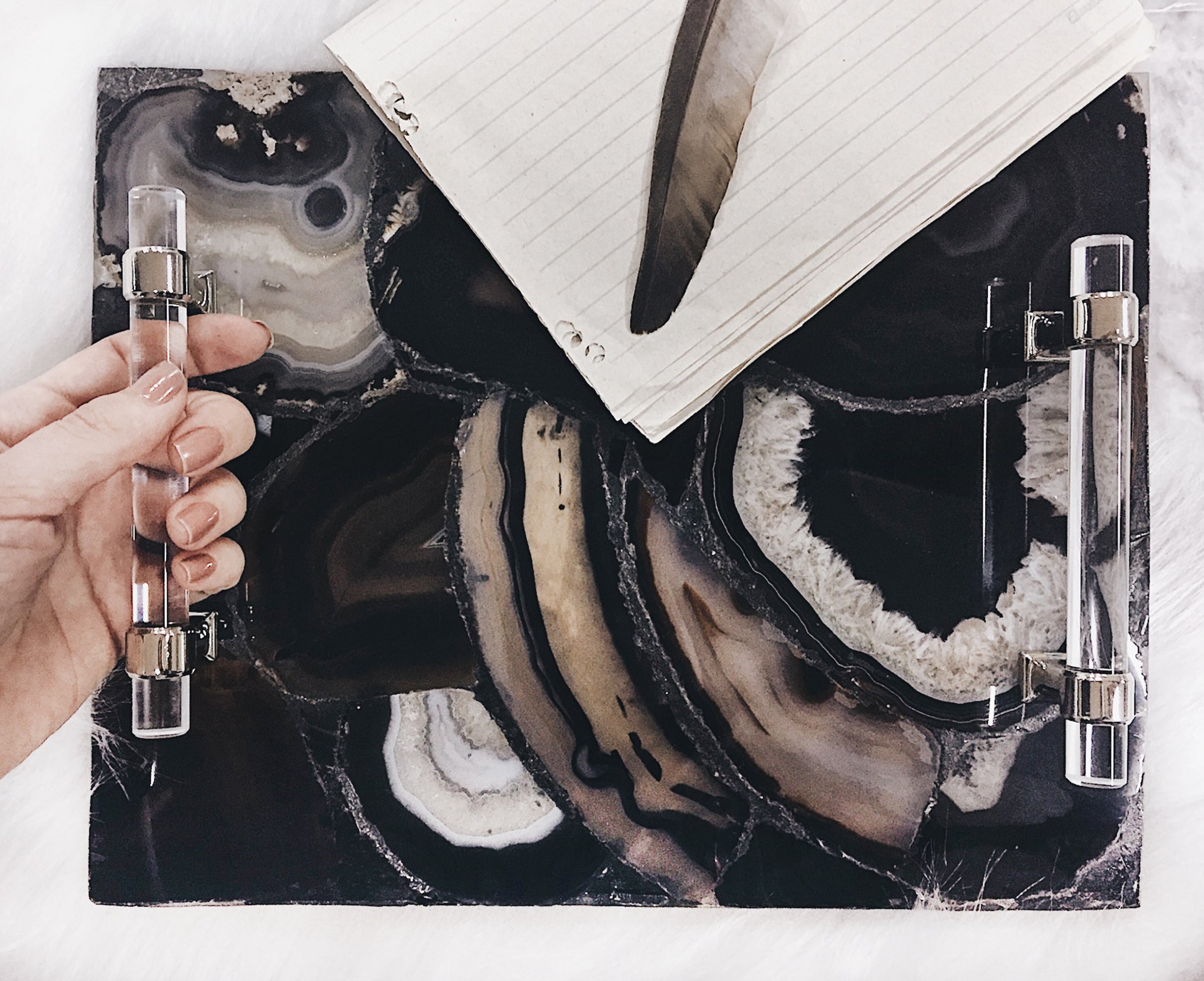 Agate Slab Tray - Black