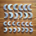 Agate Druzy Crescent Moons AURA - Titanium Coated - Electroformed Jewelry, Wire wrap