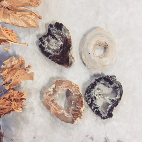 Agate Geode Slice - Druzy Center