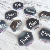 Amethyst Slice Hexagons - Name Cards, Escort Cards, Place Cards
